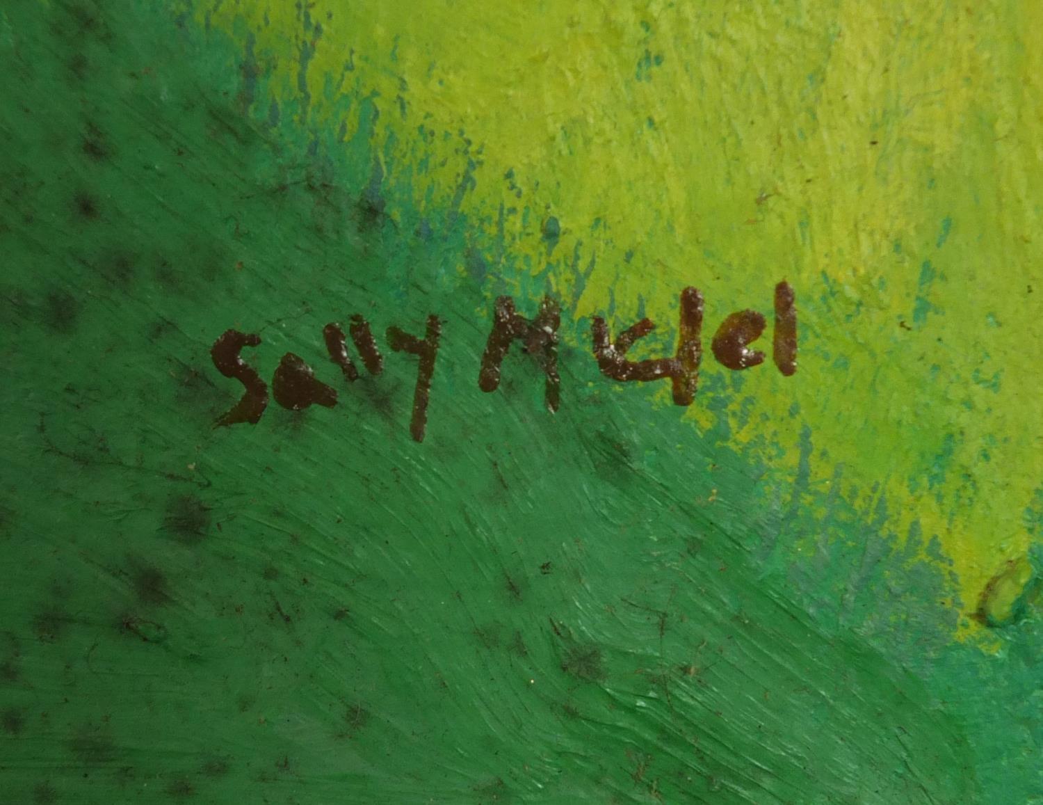 Attributed to Sally Michel - Abstract composition, oil on board, inscribed verso, mounted and - Image 3 of 4
