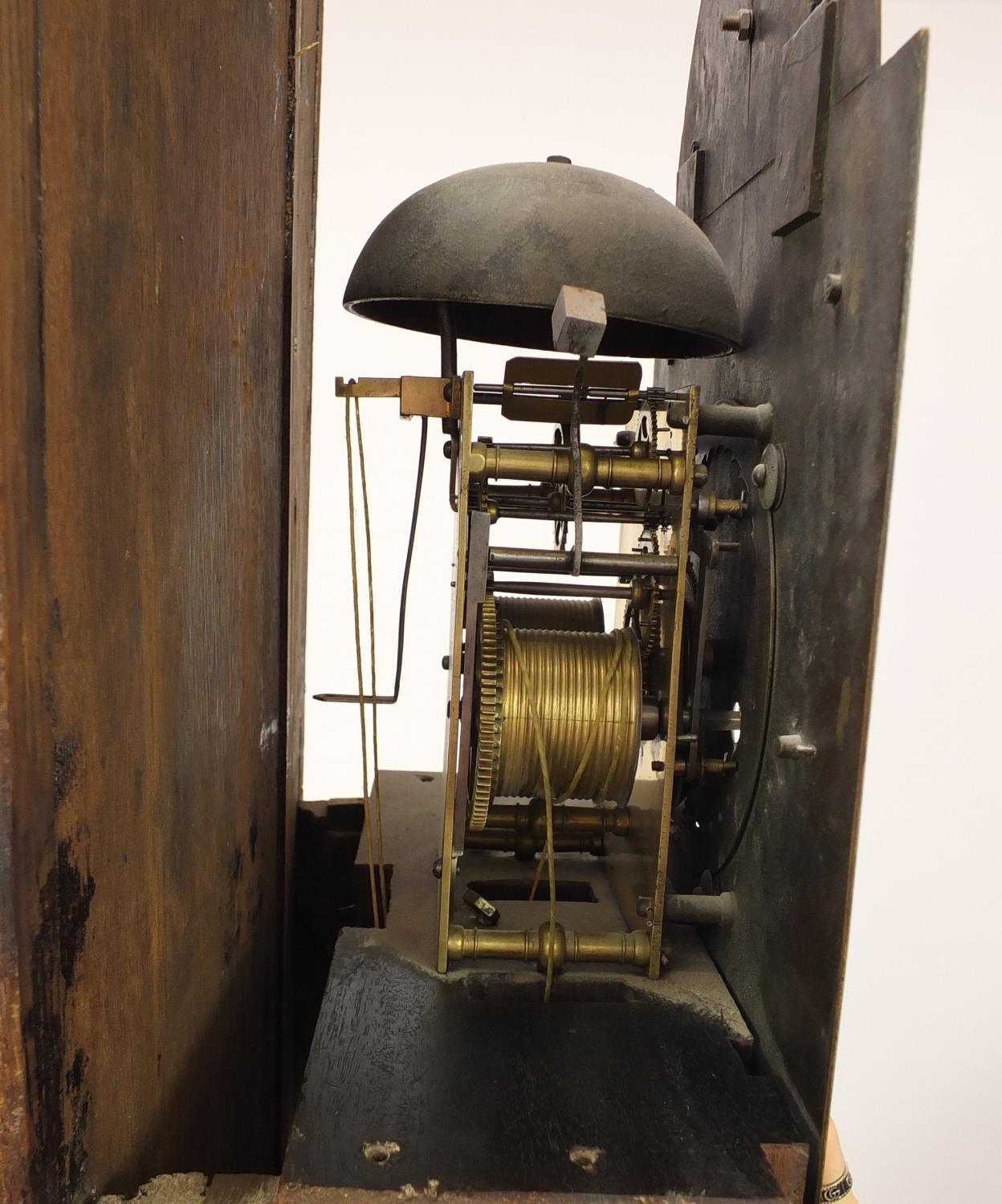 18th century mahogany pagoda topped long case clock with eight day five pillar movement striking - Image 6 of 9