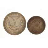 United States of America 1885 Morgan dollar and 1873 half dollar : For Further Condition Reports