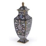 19th century French aesthetic glass vase and cover attributed to Moser in the Chinese manner, 29cm