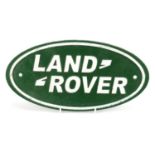 Hand painted metal Land Rover design wall plaque, 35cm x 17cm : For Further Condition Reports Please