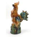 Large Chinese Sancai glazed porcelain cockerel, 58.5cm high : For Further Condition Reports Please