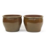 Large pair of terracotta garden planters, each 38cm high x 50cm in diameter : For Further