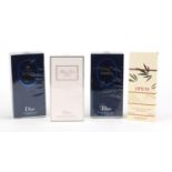 Christian Dior and Yves Saint Laurent toiletries comprising Poison body lotion and shower gel,