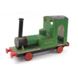 Hand painted wooden Talyllyn scratch built locomotive, 79cm in length : For Further Condition