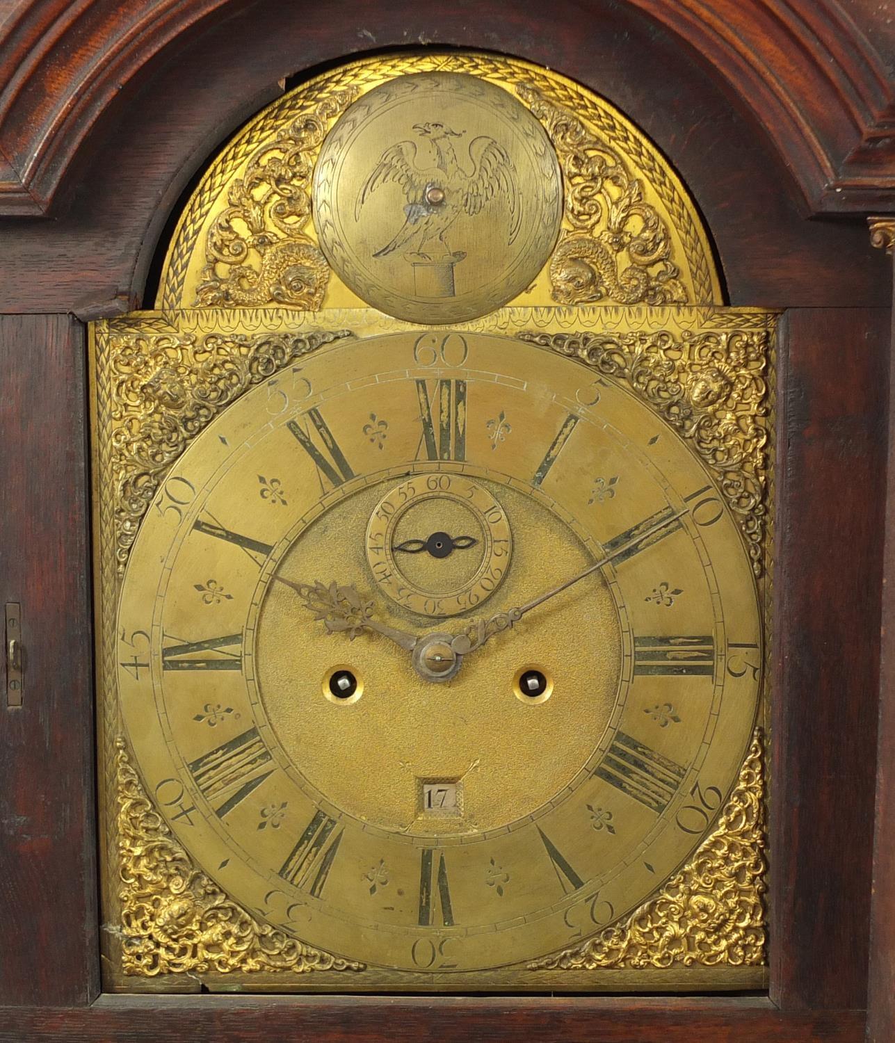 18th century mahogany pagoda topped long case clock with eight day five pillar movement striking - Image 2 of 9