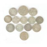 British coinage comprising five half crowns, 1935 Rocking Horse crown and seven florins : For