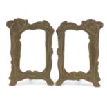 Pair of Art Nouveau bronzed photo frames decorated with maidens, 15cm x 10.5cm : For Further