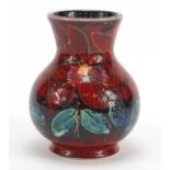 Anita Harris vase hand painted with flowers, 14.5cm high : For Further Condition Reports Please