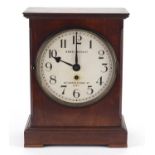 Victorian mahogany bracket clock, the circular painted dial with Arabic numerals inscribed Abbey