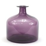 Large pink glass vase in the style of Holmegaard, 24.5cm high : For Further Condition Reports Please