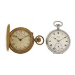 Two gentlemen's pocket watches comprising Vertex Revue and a Rocar Superior Time Keeper Half Hunter,