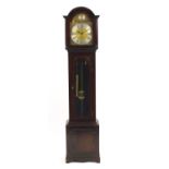 Mahogany Tempus Fujit long case clock, 182cm high : For Further Condition Reports Please Visit Our