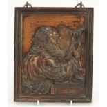 Cast iron plaque of a saint, 24cm x 20cm : For Further Condition Reports Please Visit Our Website,