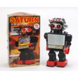 Vintage Saturn giant walking robot with box by Kamco, 29.5cm high : For Further Condition Reports