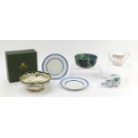 Collectable china comprising two T G Green plates, Mason ironstone Chartreuse bowl, Rye Pottery