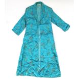 Vintage Chinese silk gown with Hong Kong label : For Further Condition Reports Please Visit Our