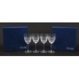 Two pairs of Waterford crystal wine glasses with boxes, each 16.5cm high : For Further Condition