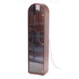Mahogany dome top illuminated display cabinet, 182cm H x 44cm W 36cm D : For Further Condition