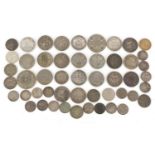 Early 19th century and later british coinage, some silver including florins and sixpences, 185g :