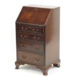 Mahogany bureau fitted with a fall above four drawers, 93cm H x 51cm W x 42cm D : For Further