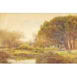 James Smith Morland 1910 - Garden scene in Rosebank, Cape Town, South Africa, watercolour,