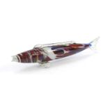 Large Murano colourful glass fish, 56.5cm in length : For Further Condition Reports Please Visit Our