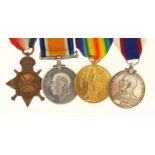 British military World War I four medal group relating to Edward Green of the Royal Marine Light