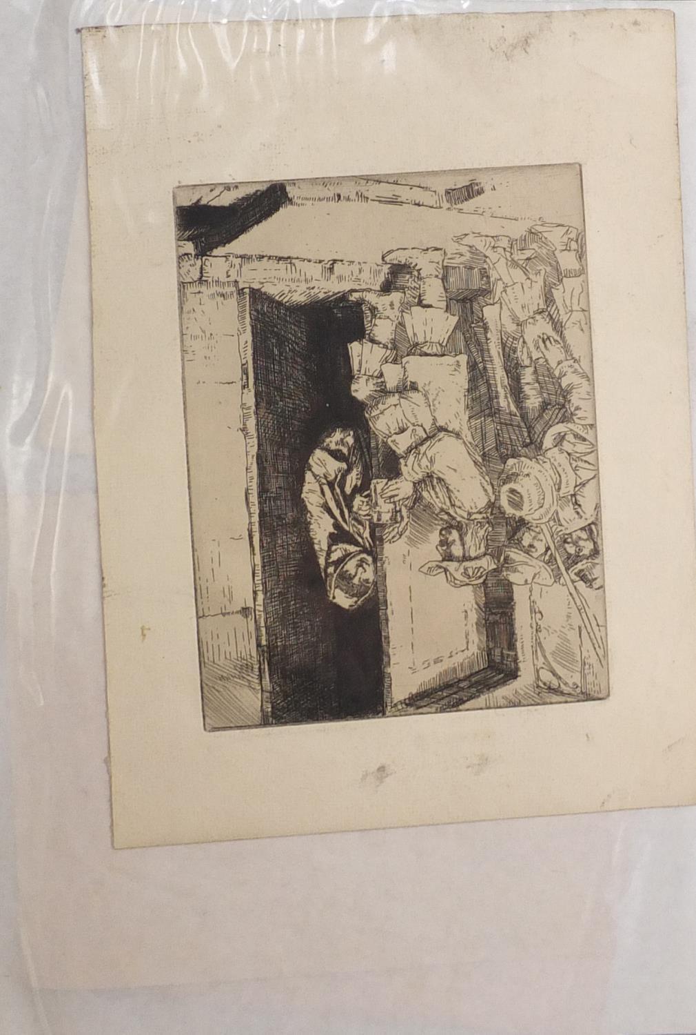 Antique and later engravings, prints and drawings arranged in a folder, some Old Masters including - Image 16 of 20