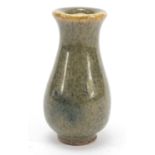 Korean celadon glazed pottery vase, 7.5cm high : For Further Condition Reports Please Visit Our