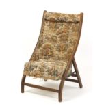 Vintage mahogany framed nursing chair with needlepoint upholstery, 86cm high : For Further Condition