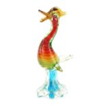 Large Murano colourful glass duck, 31cm high : For Further Condition Reports Please Visit Our
