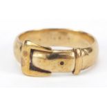 9ct gold buckle ring, size K, 3.2g : For Further Condition Reports Please Visit Our Website, Updated