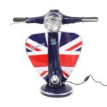 Novelty Vespa scooter design table lamp, 62.5cm high : For Further Condition Reports Please Visit