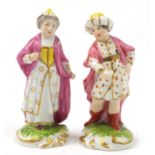 Two 18th century Derby Ottoman figures of Turkish people, the largest 9cm high : For Further