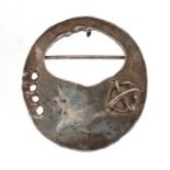 Antique African silver coloured metal buckle, 9.5cm wide : For Further Condition Reports Please