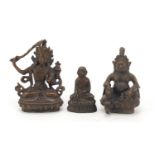 Three Chino-Tibetan figures of Buddha, the largest 8cm high : For Further Condition Reports Please