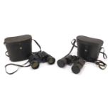 Two pairs of binoculars with cases comprising Prinzlux and Miranda : For Further Condition Reports