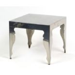 Contemporary square polished metal coffee table, 45cm H x 50cm W x 50cm D : For Further Condition