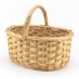 Large wicker basket, 40cm high x 48cm wide : For Further Condition Reports Please Visit Our Website,