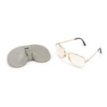 Pair of vintage Dunhill gold plated glasses with case, numbered 6029 : For Further Condition Reports