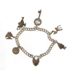 Silver charm bracelet with silver charms including Bambi and a genie's lamp, 20.5g : For Further