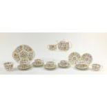 Minton Haddon Hall six place tea service with sandwich plate, the teapot 24cm in length : For