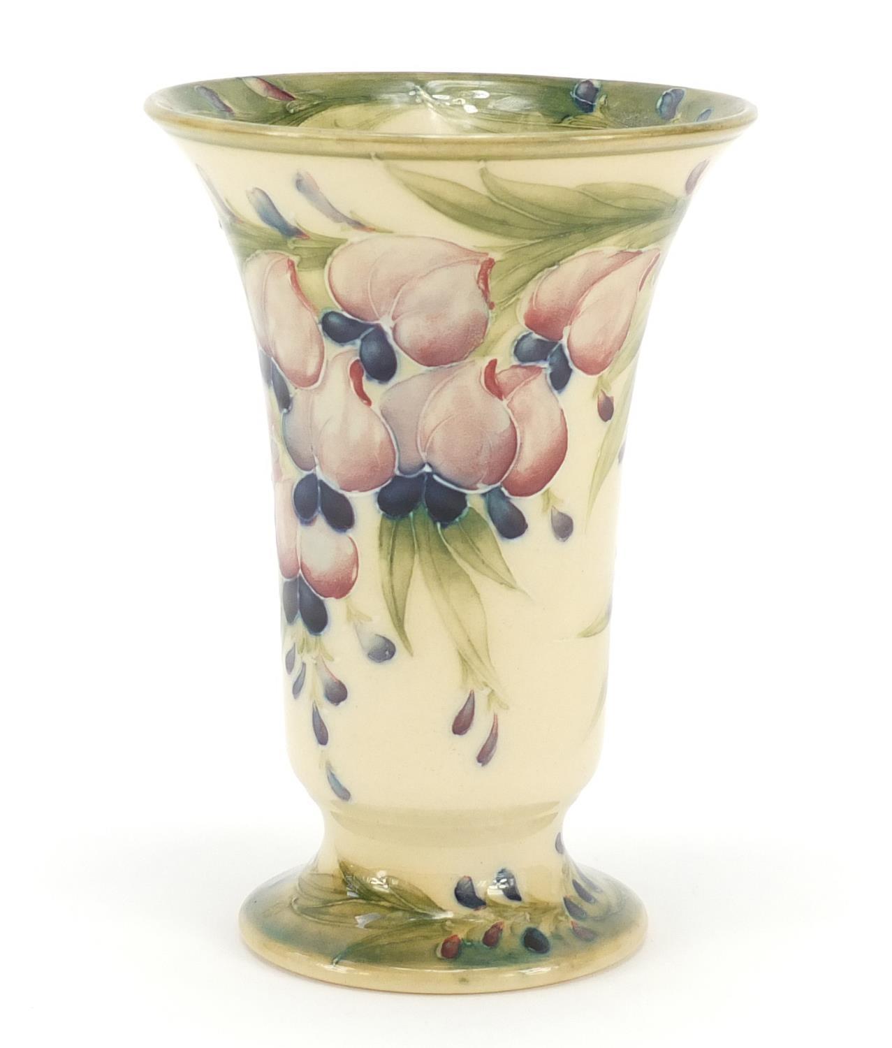 Early William Moorcroft for Macintyre fluted vase hand painted with Wisteria, 14.5cm high : For - Image 3 of 7