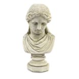 Large stoneware bust of a female, 50cm high : For Further Condition Reports Please Visit Our