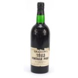 Bottle of Grahams 1963 vintage port : For Further Condition Reports Please Visit Our Website,