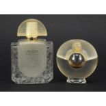 Two glass perfume bottles comprising Lalique and Pablo Picasso, the largest 11.5cm high : For