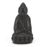 Nepalese patinated bronze figure of Buddha, 4cm high : For Further Condition Reports Please Visit