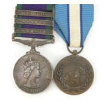 British military Elizabeth II pair including General Service medal with Northern Ireland, Borneo and