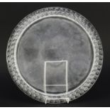 Large René Lalique glass tray etched R Lalique France, 42.5cm in diameter : For Further Condition